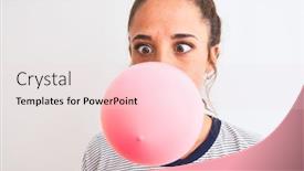  Presentation with chewing gum - Presentation consisting of young-readhead-modern-woman-chewing background and a lemonade colored foreground