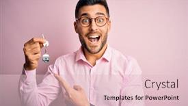  Presentation with pink business - Presentation theme consisting of young-real-estate-business-man background and a lemonade colored foreground