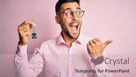  Presentation with business pink - Beautiful PPT theme featuring young-real-estate-business-man backdrop and a lemonade colored foreground