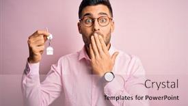  Presentation with pink business - PPT layouts featuring young-real-estate-business-man background and a lemonade colored foreground