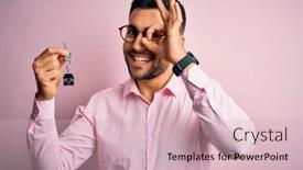  Presentation with pink business - PPT layouts consisting of young-real-estate-business-man background and a soft green colored foreground