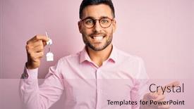  Presentation with business pink - Amazing theme having young-real-estate-business-man backdrop and a lemonade colored foreground