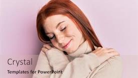  Presentation with confident love - Presentation theme consisting of young-red-head-girl-wearing background and a lemonade colored foreground