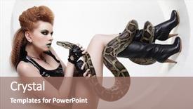  Presentation with python - Theme having young red woman with python background and a coral colored foreground