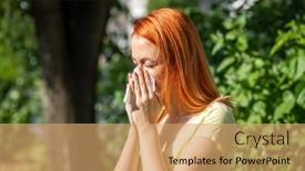  Presentation with symptoms - Presentation theme enhanced with young-redhair-woman-sneezing background and a coral colored foreground