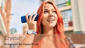  Presentation with audio - Presentation enhanced with young-redhead-girl-smiling-happy background and a coral colored foreground