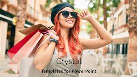  Presentation with shopping - Slide set consisting of young-redhead-girl-wearing-french background and a lemonade colored foreground