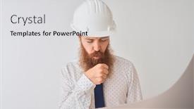  Presentation with irish - Slide deck having young-redhead-irish-architect-man background and a light gray colored foreground