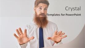  Presentation with forbidden - Slides consisting of young-redhead-irish-businessman-standing background and a soft green colored foreground