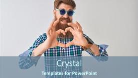  Presentation with irish - Colorful PPT theme enhanced with young redhead irish man wearing casual shirt and sunglasses over isolated white background smiling in love doing heart symbol shape with hands romantic concept backdrop and a seafoam green colored foreground