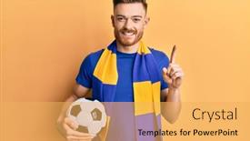  Presentation with hooligan - PPT layouts featuring young-redhead-man-football-hooligan background and a yellow colored foreground