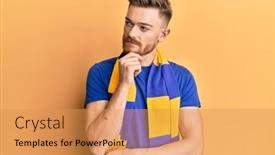  Presentation with hooligan - Amazing slide deck having young-redhead-man-football-hooligan backdrop and a yellow colored foreground