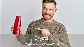  Presentation with shampoo - PPT layouts having young-redhead-man-holding-shampoo background and a coral colored foreground