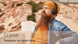  Presentation with man sitting bench - 