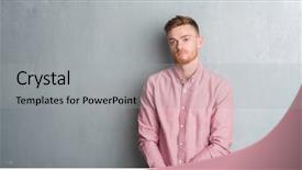  Presentation with pink simple - Audience pleasing PPT layouts consisting of serious expression on face simple backdrop and a light gray colored foreground