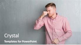  Presentation with young grey maine coon cat - Audience pleasing PPT theme consisting of grey grunge wall wearing pink backdrop and a gray colored foreground