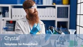  Presentation with avocado - Slides consisting of young-redhead-man-scientist-injecting background and a teal colored foreground