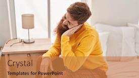  Presentation with ear pain - Slide deck featuring young-redhead-man-suffering background and a gold colored foreground