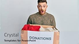  Presentation with volunteer - Slides enhanced with young-redhead-man-volunteer-holding background and a lemonade colored foreground
