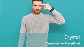  Presentation with acne - Cool new PPT layouts with young-redhead-man-wearing-casual backdrop and a teal colored foreground
