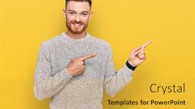  Presentation with fingers - Slide deck featuring young-redhead-man-wearing-casual background and a yellow colored foreground