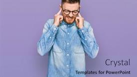  Presentation with noise - Cool new PPT layouts with young-redhead-man-wearing-casual backdrop and a light blue colored foreground