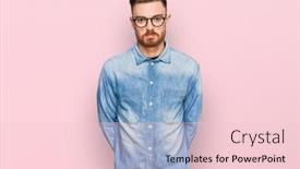  Presentation with denim - Theme enhanced with young-redhead-man-wearing-casual background and a lemonade colored foreground