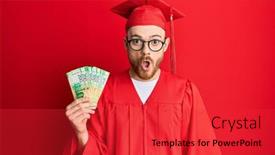  Presentation with graduation - Slide set consisting of young-redhead-man-wearing-graduation background and a red colored foreground