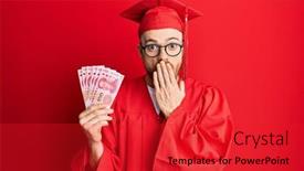  Presentation with graduation - PPT layouts enhanced with young-redhead-man-wearing-graduation background and a red colored foreground