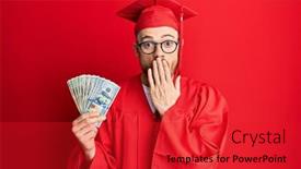  Presentation with graduation - Amazing presentation having young-redhead-man-wearing-graduation backdrop and a red colored foreground