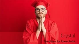  Presentation with ceremony - Cool new slide deck with young-redhead-man-wearing-red backdrop and a red colored foreground