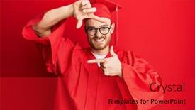  Presentation with graduation frame - Slide deck having young-redhead-man-wearing-red background and a red colored foreground
