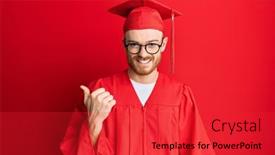  Presentation with ceremony - Presentation theme having young-redhead-man-wearing-red background and a red colored foreground