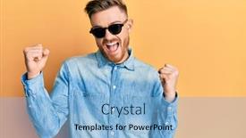  Presentation with victory - Theme consisting of young-redhead-man-wearing-stylish background and a light blue colored foreground