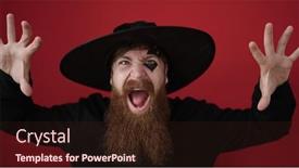  Presentation with wizard - Theme consisting of young-redhead-man-wearing-wizard background and a wine colored foreground