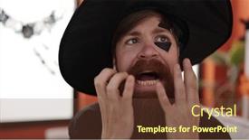  Presentation with wizard - Slide set with young-redhead-man-wearing-wizard background and a tawny brown colored foreground