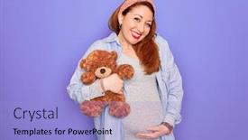  Presentation with baby teeth - Cool new slides with young-redhead-pregnant-woman-expecting backdrop and a light blue colored foreground