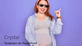  Presentation with baby smile - Slide deck consisting of young-redhead-pregnant-woman-expecting background and a light blue colored foreground