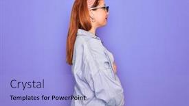  Presentation with baby smile - PPT layouts enhanced with young-redhead-pregnant-woman-expecting background and a light blue colored foreground