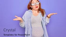  Presentation with pregnant woman - Amazing PPT layouts having young-redhead-pregnant-woman-expecting backdrop and a light blue colored foreground