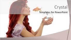  Presentation with princess - Cool new presentation design with young-redhead-princess-kissing backdrop and a light gray colored foreground