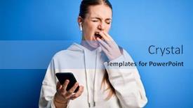  Presentation with sport - Theme having young-redhead-sportswoman-doing-sport background and a light blue colored foreground