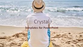  Presentation with tourist - Slides having young-redhead-tourist-man background and a lemonade colored foreground