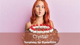 Presentation with birthday cake - Presentation consisting of young-redhead-woman-celebrating-birthday background and a red colored foreground