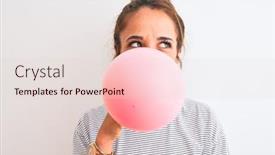  Presentation with chewing gum - Theme having young-redhead-woman-chewing-gum background and a lemonade colored foreground