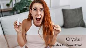  Presentation with nasal - Presentation featuring young-redhead-woman-doing-coronavirus background and a coral colored foreground