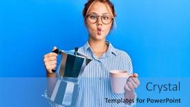  Presentation with italian - Amazing theme having young-redhead-woman-drinking-italian backdrop and a teal colored foreground