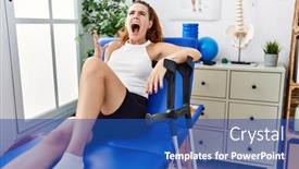  Presentation with rehabilitation - Theme consisting of young-redhead-woman-lying background and a ocean colored foreground