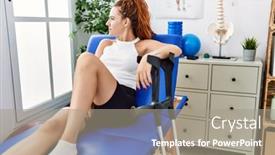  Presentation with rehabilitation - Presentation featuring young-redhead-woman-lying background and a  colored foreground