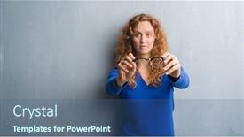  Presentation with grey - Amazing theme having young-redhead-woman-over-grey backdrop and a ocean colored foreground